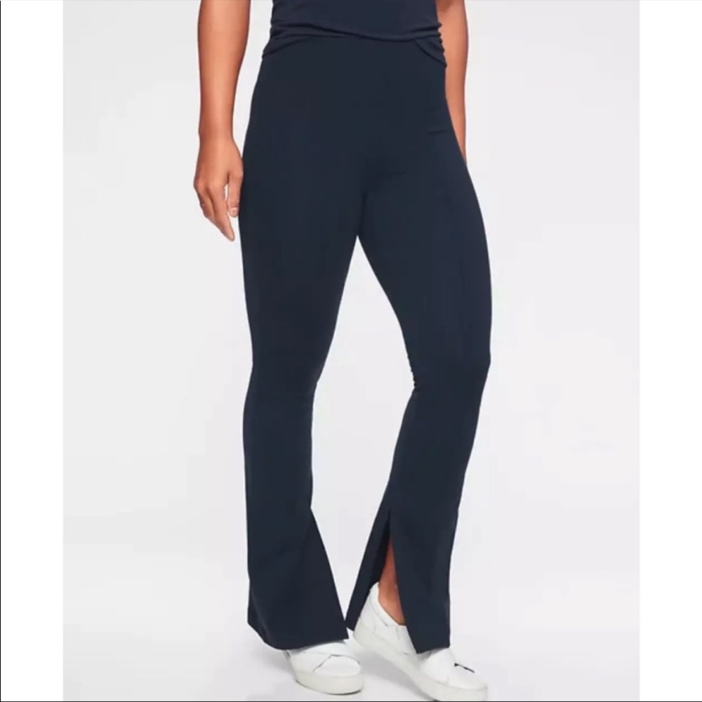 Athleta Greenwich Blue High Rise Slit Flare Pants